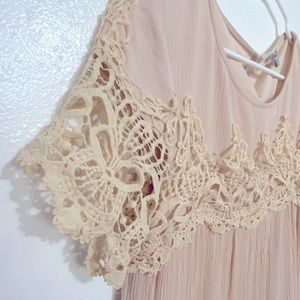 Knee length cream lace dress